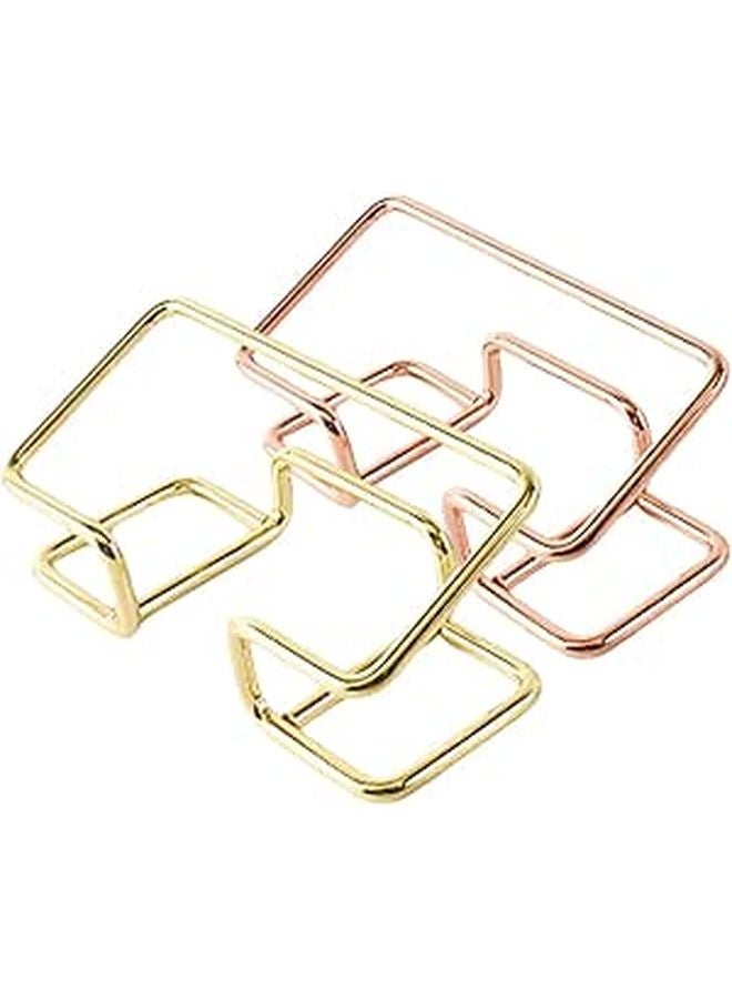 Rose Gold Metal Business Card Holder Stand Desk Display Rack Organizer Office Reception - Image 1