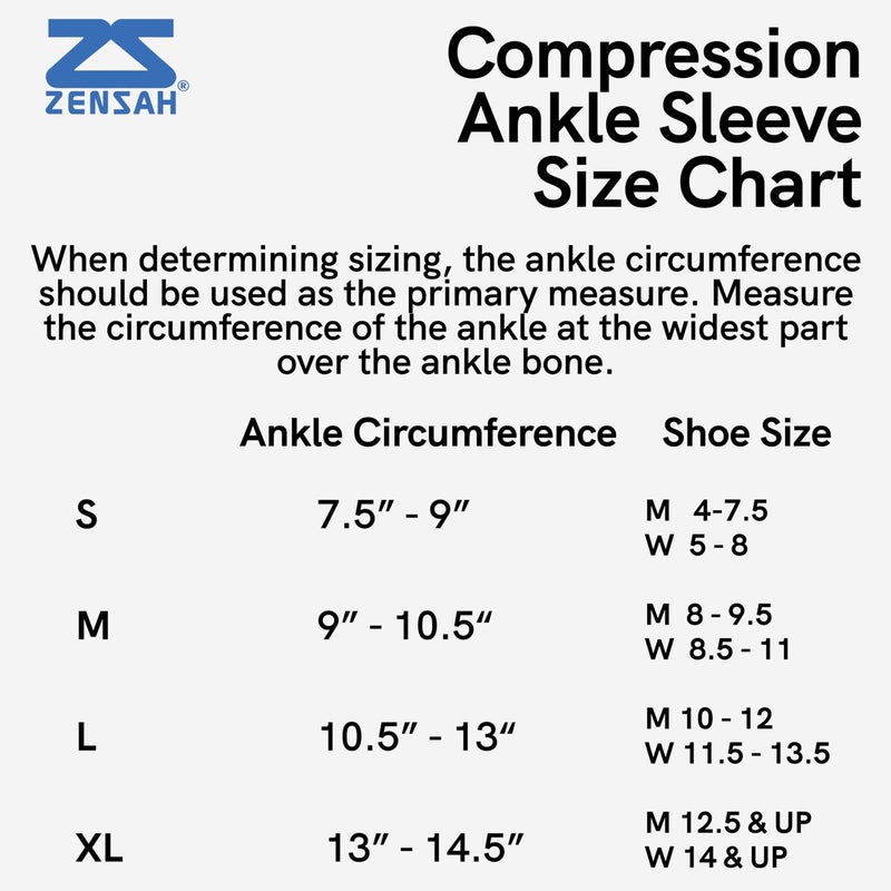 Zensah Ankle Support - Compression Ankle Brace - Great for Running, Soccer, Volleyball, Sports - Ankle Sleeve Helps Sprains, Tendonitis, Pain, Black, Medium - Image 4
