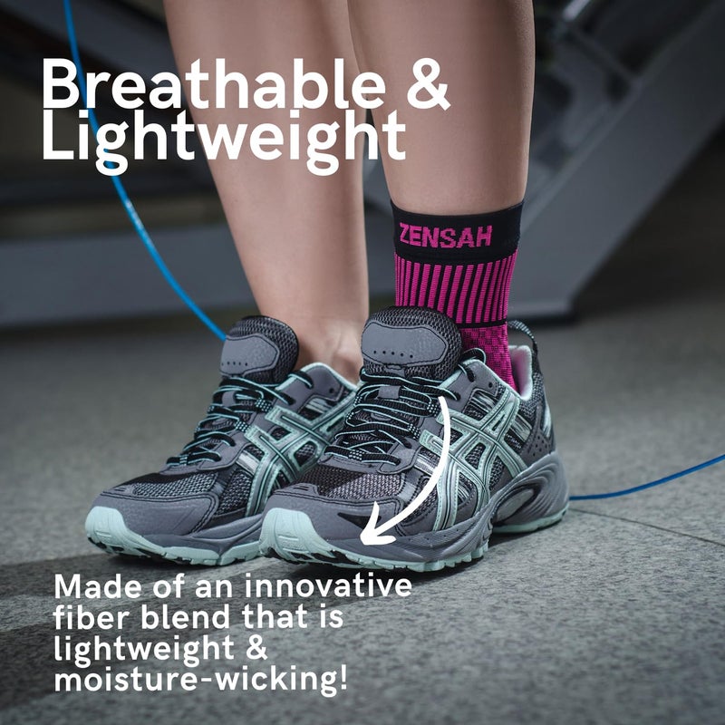 Zensah Ankle Support - Compression Ankle Brace - Great for Running, Soccer, Volleyball, Sports - Ankle Sleeve Helps Sprains, Tendonitis, Pain, Black, Medium - Image 5