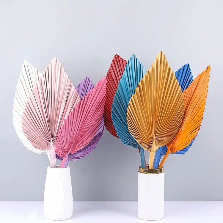 Bluejw Fan Palm Leaf Dried Flower Bouquet - Preserved Wedding Decoration, Rustic Party Decor with Natural Dried Plants - Image 2
