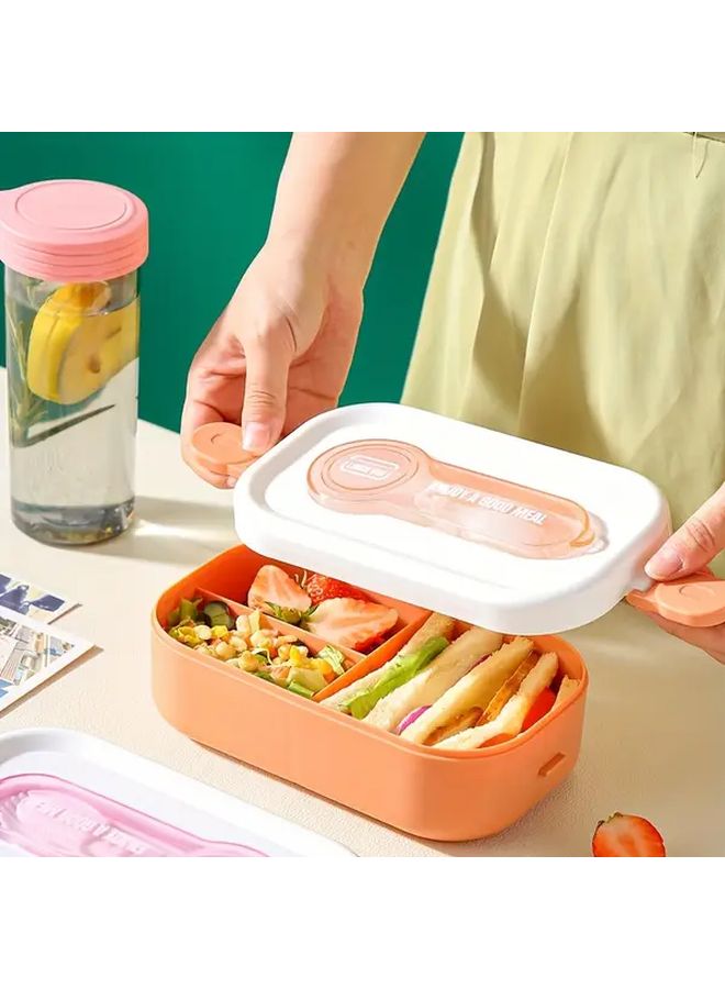 Large Capacity Blue Japanese Bento Box With Dipping Sauce Compartment Microwave Safe - Image 1