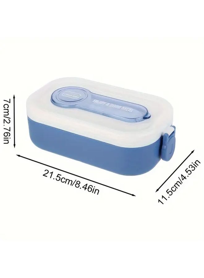 Large Capacity Blue Japanese Bento Box With Dipping Sauce Compartment Microwave Safe - Image 3