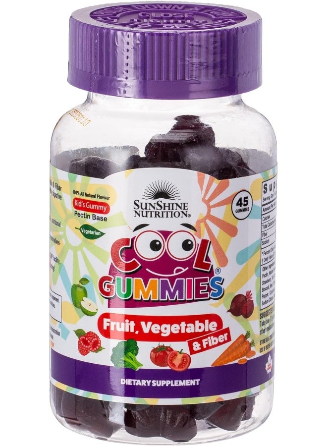 SUNSHINE NUTRITION Cool Gummies Fruit Vegetable And Fiber 45'S  - Image 1