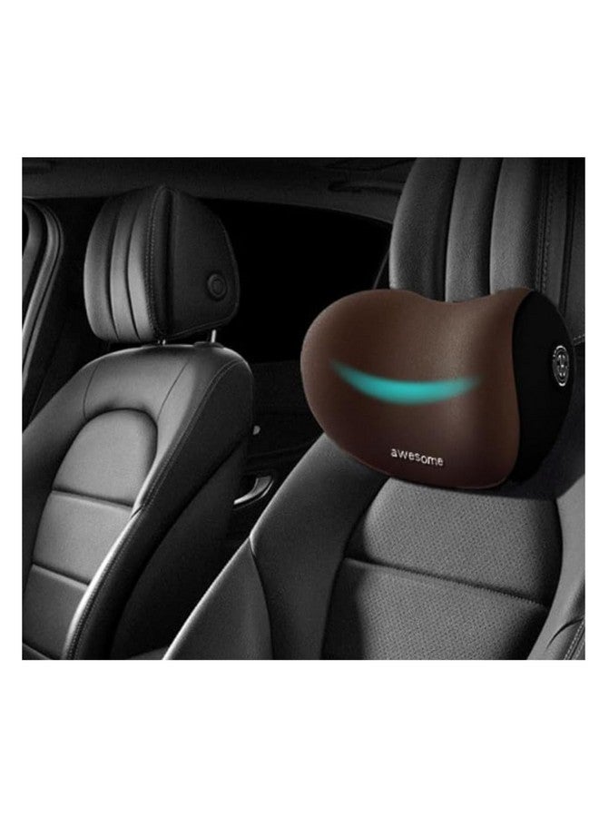 CRENTILA Car Neck Pillow,Neck Pain Relief for Long Drive Car Seat Back Head Rest Memory Foam for Driving with Adjustable Strap,and Breathable Removable Cover (Pillow) (Brown) - Image 2