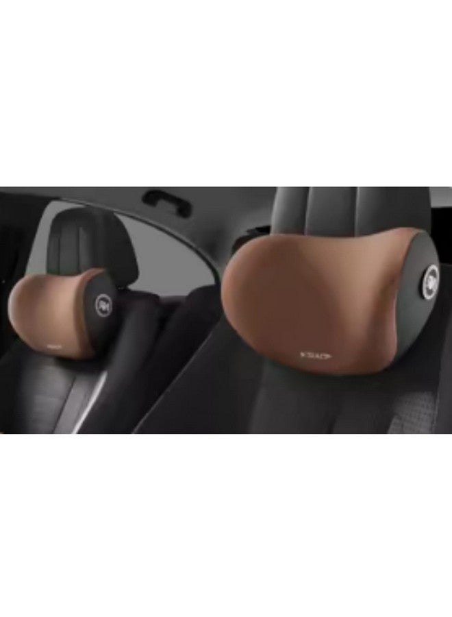 CRENTILA Car Neck Pillow,Neck Pain Relief for Long Drive Car Seat Back Head Rest Memory Foam for Driving with Adjustable Strap,and Breathable Removable Cover (Pillow) (Brown) - Image 1