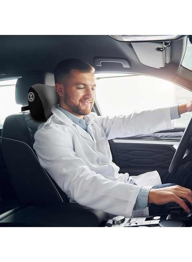 CRENTILA Car Neck Pillow,Neck Pain Relief for Long Drive Car Seat Back Head Rest Memory Foam for Driving with Adjustable Strap,and Breathable Removable Cover (Pillow) (Brown) - Image 5