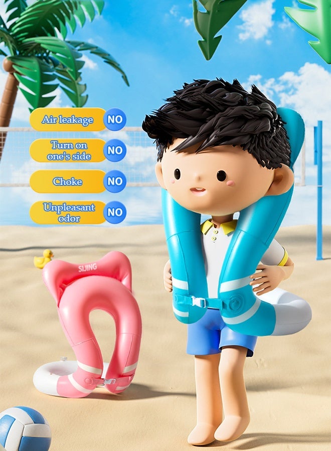 دونيسو Swimming Vest for Kids, Lightweight Snorkel Vest Portable Inflatable Swim Jacket with Adjustable Safety Buckle Buoyancy Vest for Snorkeling, Swimming, Boating - Image 2