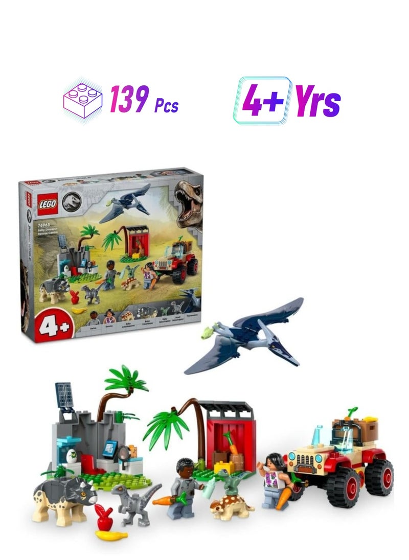 LEGO LEGO Jurassic World Baby Dinosaur Rescue Center 76963 Building Blocks Toy Set;(139 Pieces)  - Image 1