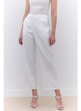 Manuka Satin Straight Leg Trousers Ecru  - Image 4