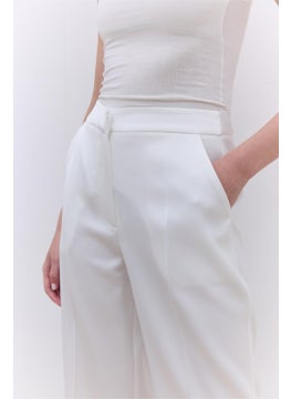 Manuka Satin Straight Leg Trousers Ecru  - Image 5