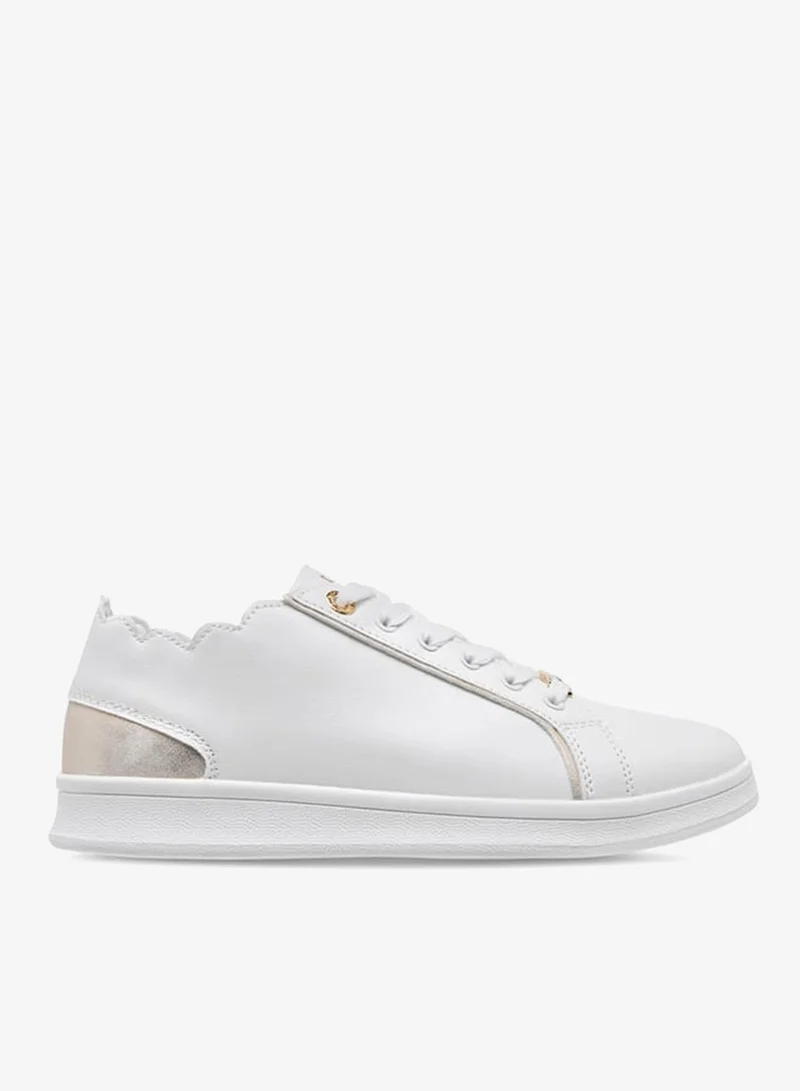ELLE Women's Panelled Sneakers with Lace-Up Closure