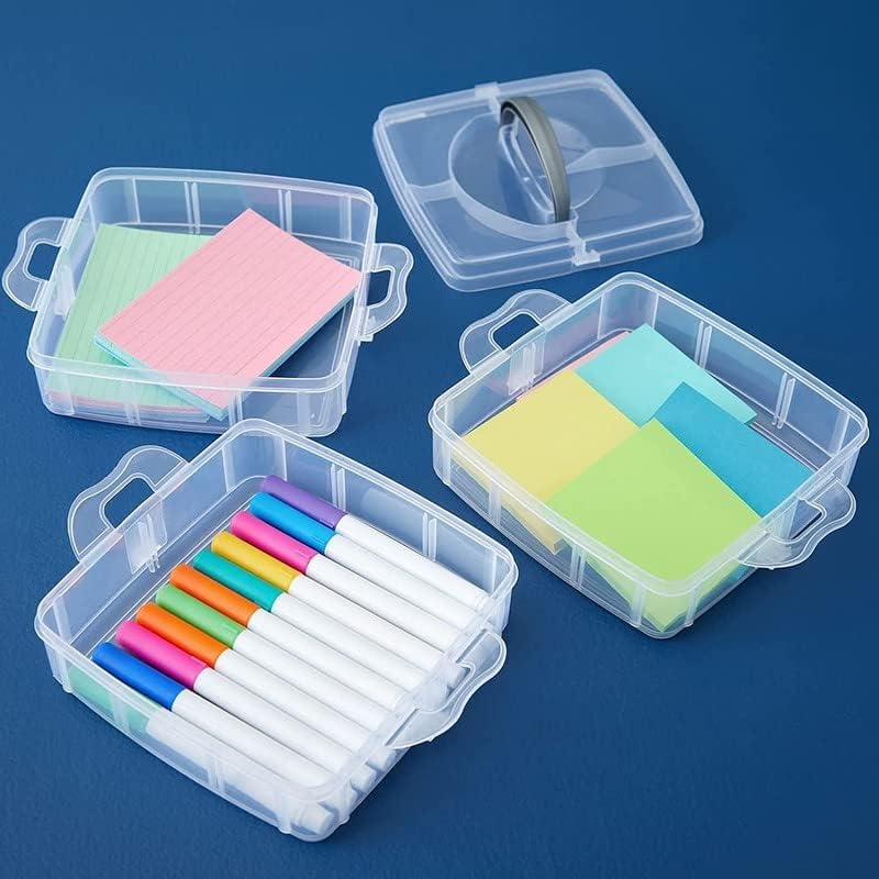 Anshri Jewellery Organisers 18 Grid Plastic 3 Layer Transparent Storage Square Portable Square Portable - Image 3
