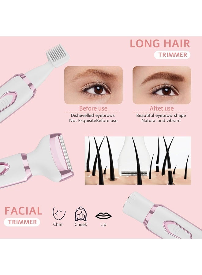 Electric Razors Shaver,Painless 4 in1 Women Shaver Cordless Rechargeable Facial Eyebrow Razors & Nose Hair Trimmer Lips Body Bikini Trimmer, USB Rechargeable - Image 4