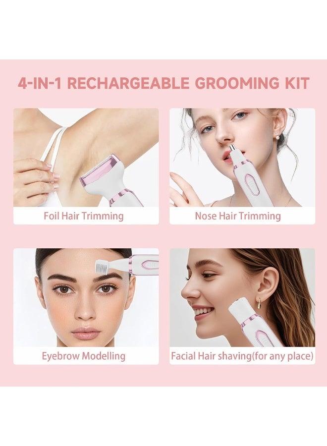 Electric Razors Shaver,Painless 4 in1 Women Shaver Cordless Rechargeable Facial Eyebrow Razors & Nose Hair Trimmer Lips Body Bikini Trimmer, USB Rechargeable - Image 5