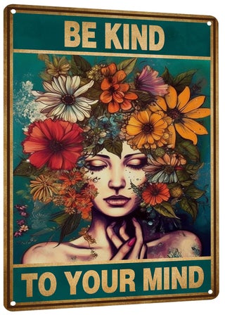 HYBLOM Vintage Room Decor  Boho Office Decor  Be Kind to Your Mind Wall Art Signs  Hippie Posters for House Aesthetic  Retro Metal Sign 12x8 Inches - pzsku/Z459758EA39A8C65FB9DCZ/45/1749718106/c98e72b4-41d0-4879-96e9-9d1980bb41a6