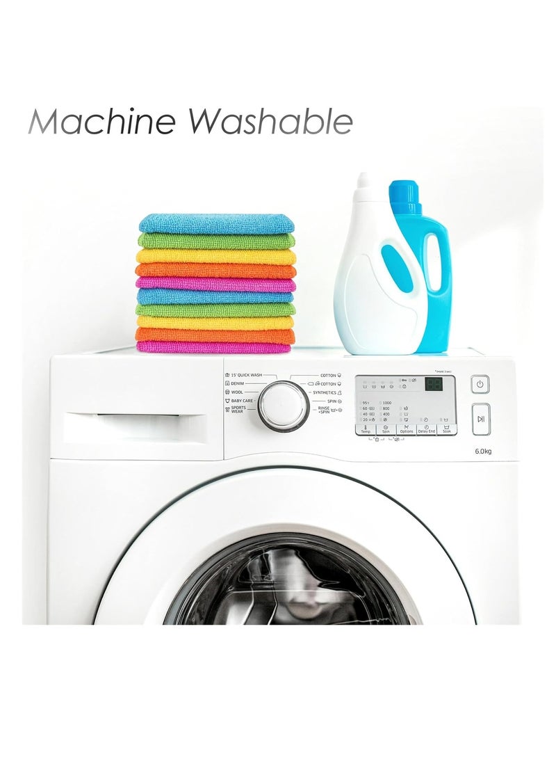 Genzy Microfibre Cleaning Cloth Dusters Car Bathroom Polish Towels (10 Pieces), Multi-coloured - Image 3