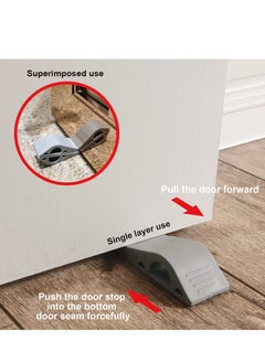 SYOSI 3 Pack Rubber Door Stop, Door Wedge Stopper Floor Works on Multi Floor Surfaces, Door Security and Door Jammer Suitable for Door Bottom Clearance Within 0.8"  - Image 5