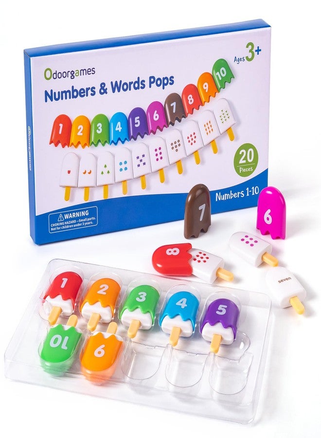 Odoorgames Mini Number Pops 1-10 - Fun Number Matching Toys for Kindergarten & Preschool - Ice Cream Counting & Recognition Math Games - Image 1