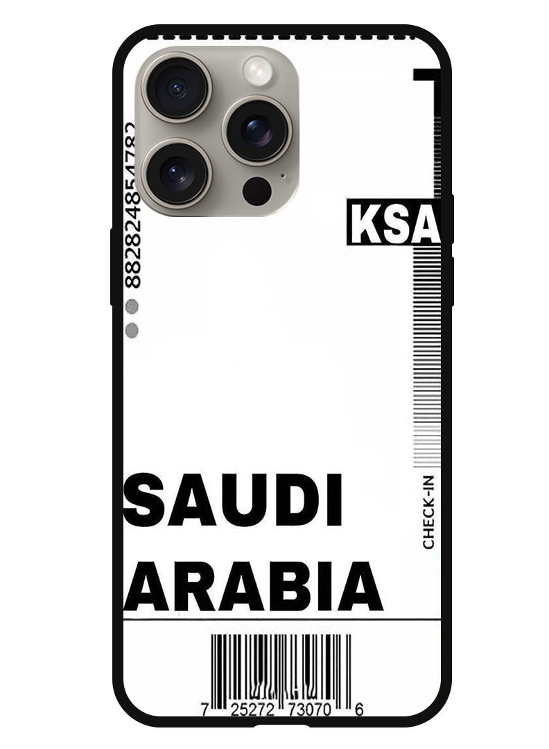 Theodor غطاء واقي مضاد للخدش ومقاوم للصدمات لهاتف آيفون 15 برو ماكس - بطاقة صعود الطائرة سعودية - Image 1