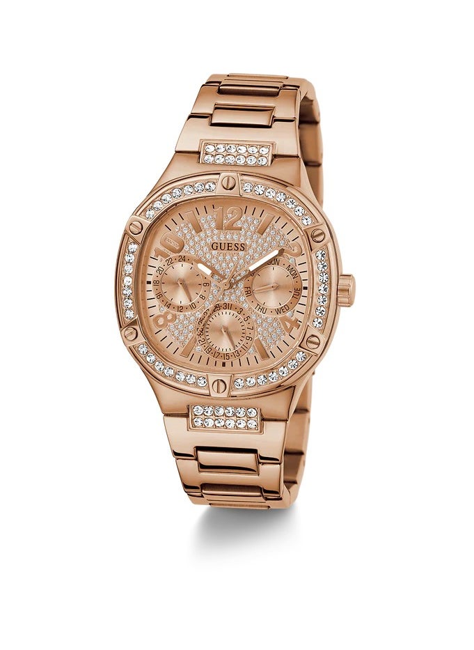 GUESS - Guess Women’s Rose Gold Crystal Dial Stainless Steel Bracelet Watch - GW0558L3 - Image 1