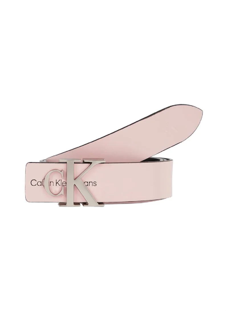 CALVIN KLEIN Women's Monogram Logo Fixed Belt 30mm -  smooth leather, Pink