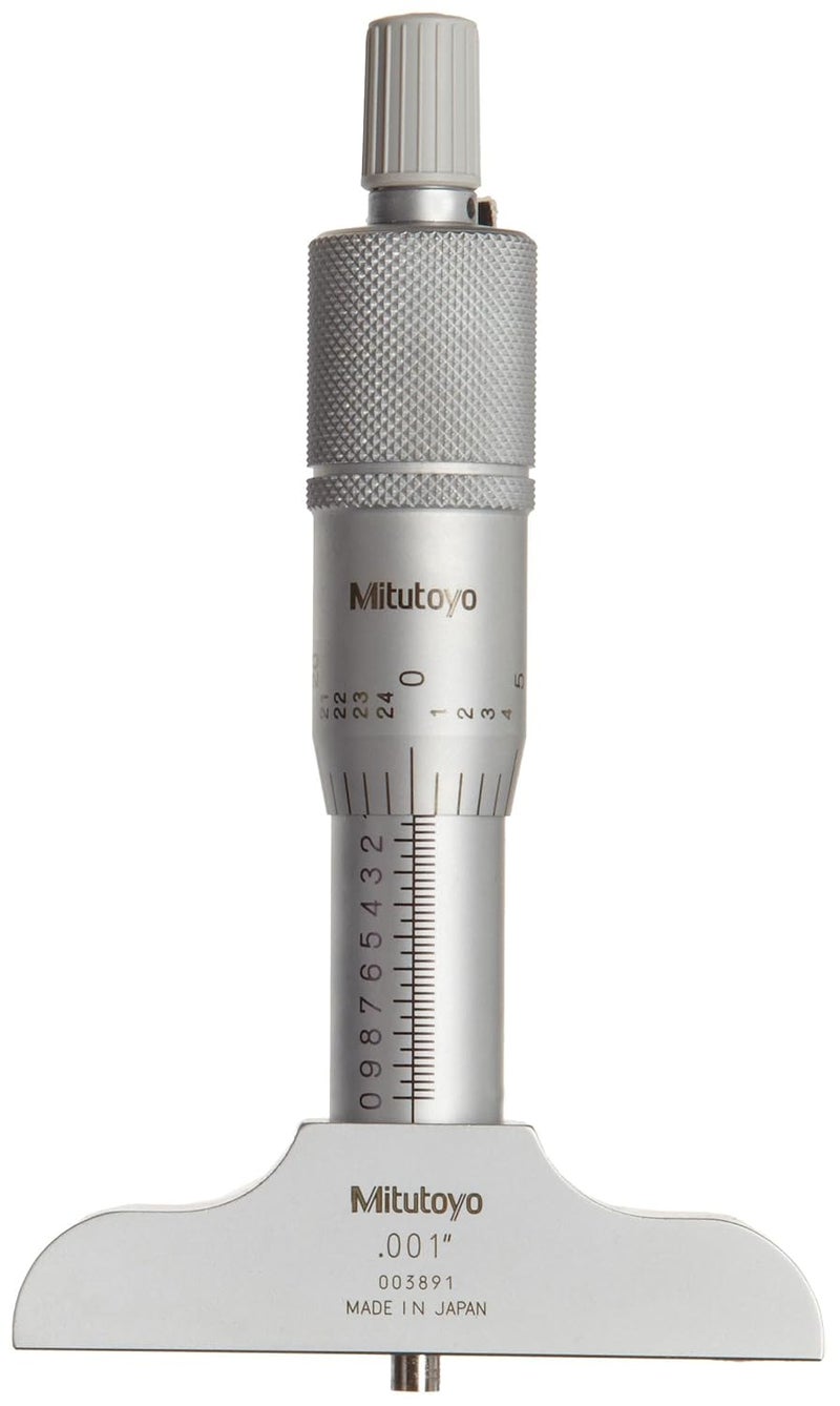 Mitutoyo 128-105 Vernier Depth Gauge, Micrometer Type, 0-1" - Image 1