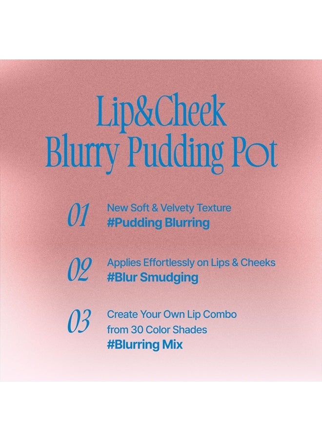 Lip&Cheek Blurry Pudding Pot | Faded Moment - Feel'n | Makeup Blush, Buildable Lightweight, Multi-Use Soft Matte Finish | 5g
