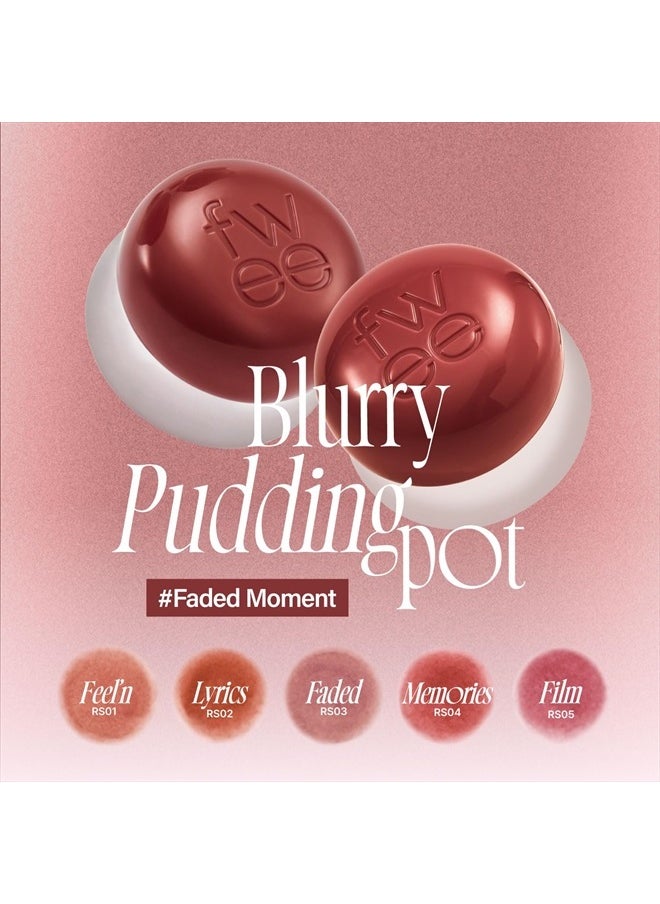 Lip&Cheek Blurry Pudding Pot | Faded Moment - Feel'n | Makeup Blush, Buildable Lightweight, Multi-Use Soft Matte Finish | 5g