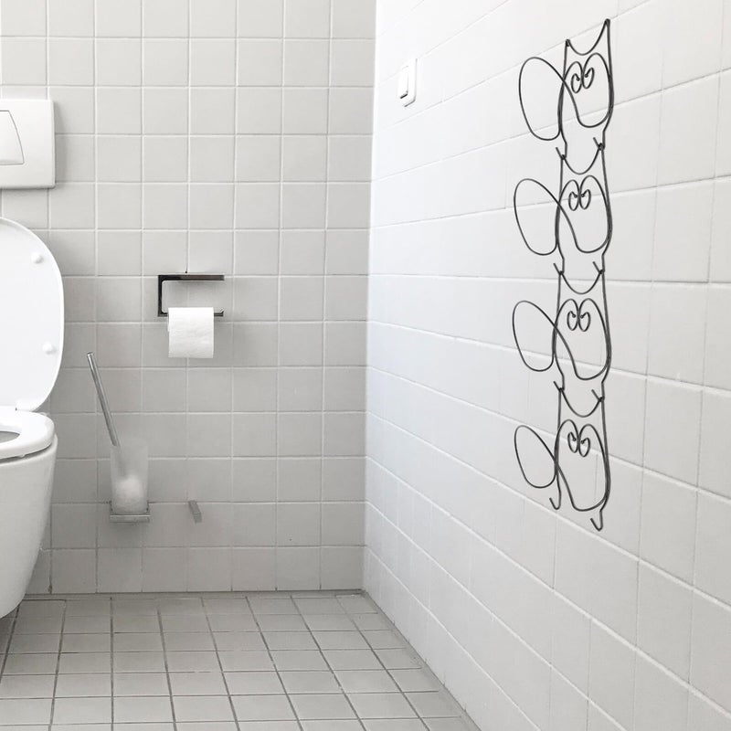 4 Tier Metal Wall Mounted Towel Rack Vertical Storage Holder For Narrow Bathroom Space - Image 5