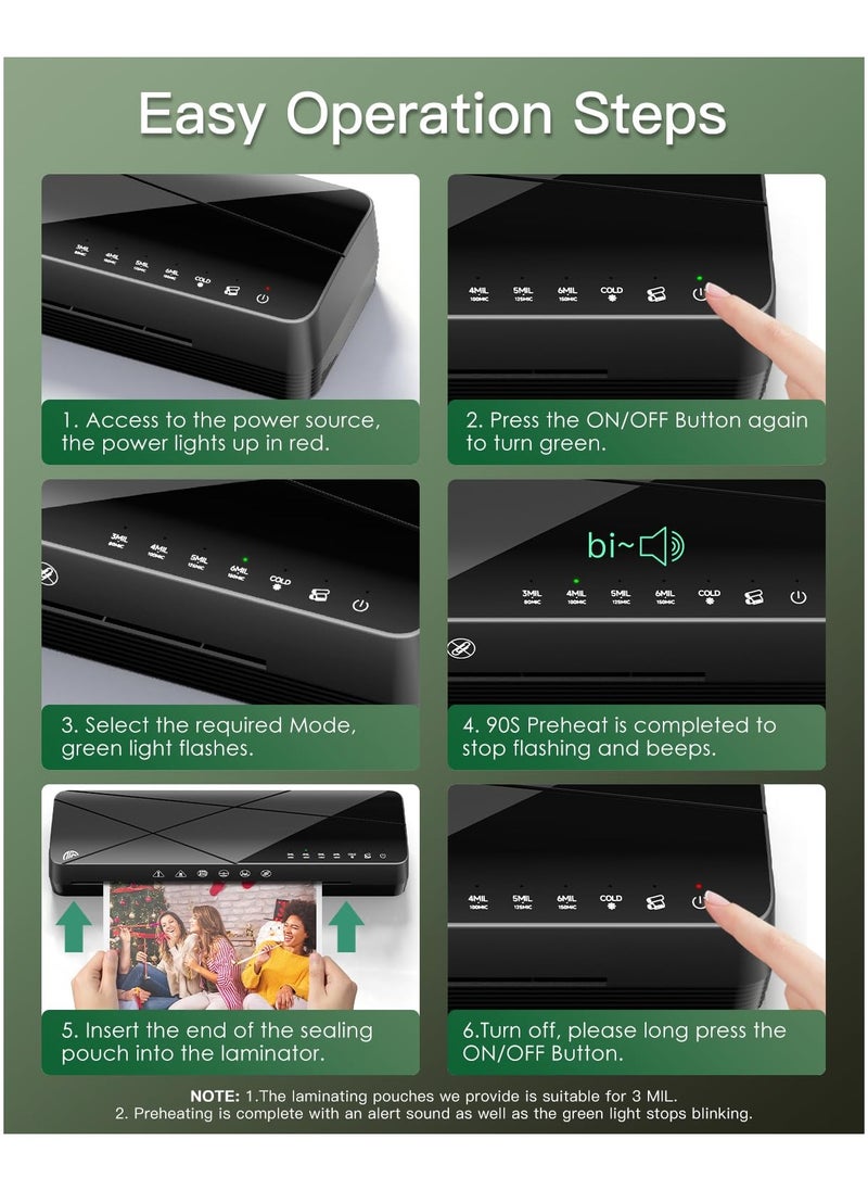 SYOSI - مجموعة آلة laminating A3 - جهاز laminator حراري ساخن وبارد 13 بوصة مع أوراق laminating ، آلة laminating 5 في 1 مع 6 أوضاع laminating وإيقاف تلقائي للمكتب المنزلي والمدرسة - Image 1