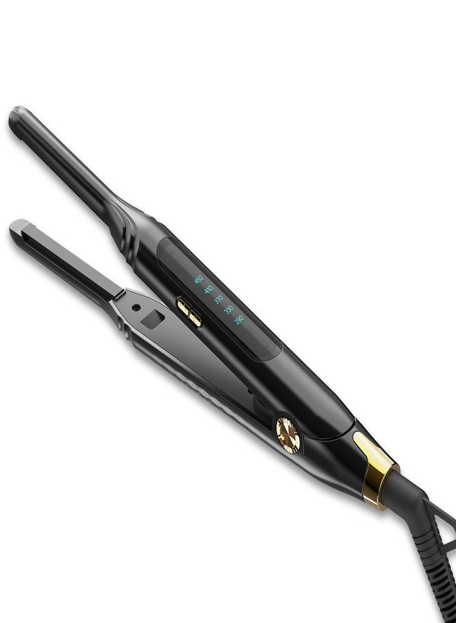 Mvxitanny Pencil Flat Iron 3/10'' Small Flat Irons for Short Hair,Pixie Cut & Bangs,Hair Straightener for Edge with LED Display,Travel Mini Hair Straightener with Dual Voltage,Auto Shut Off（Black） - Image 1