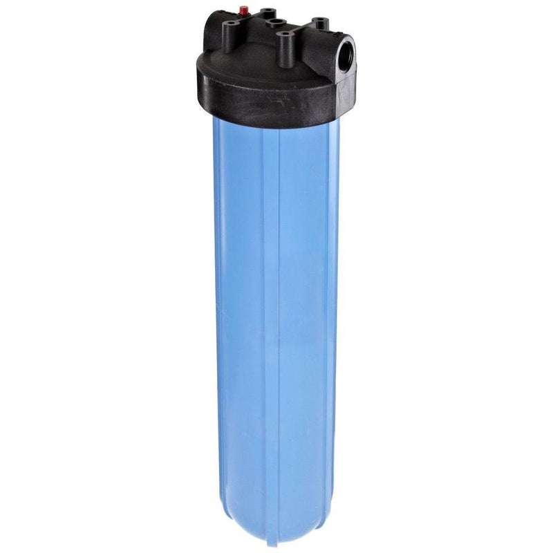 Pentek Pentair Pentek 150233 Big Blue Filter Housing 1 NPT 20 Whole House Heavy Duty Water Filter Housing with HighFlow Polypropylene HFPP Cap and Pressure Relief Button 20Inch BlackBlue