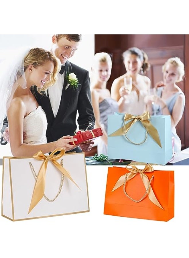 8Pcs Gift Bags, 28 x 20 x 10 cm Favor Bags, with Handles and Bow Ribbon, Waterproof Colorful Paper Gift Bags, for Baby Shower, Birthday, Wedding, Party, Festival, Holiday (8-Piece) - Image 4