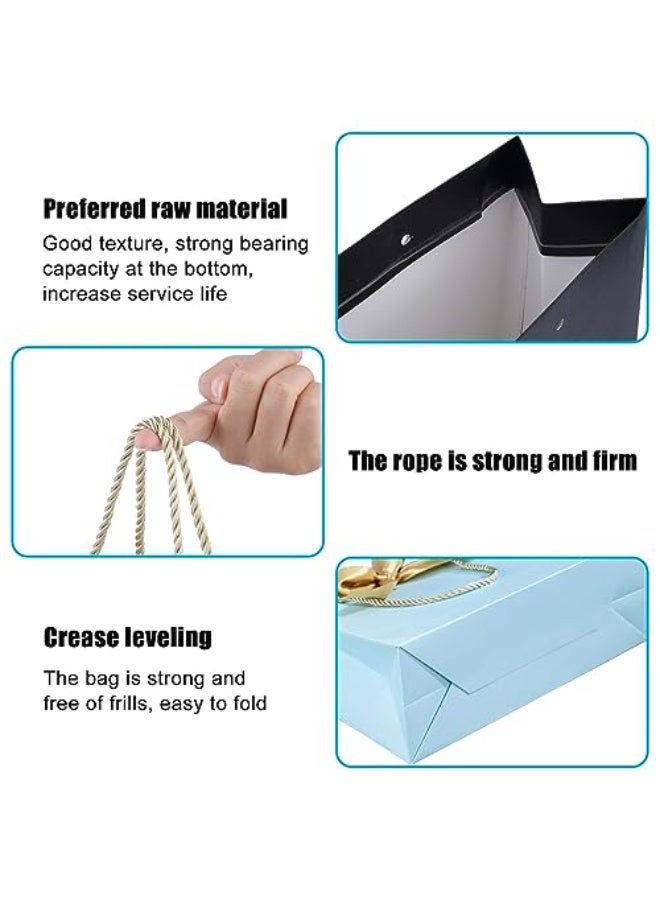 8Pcs Gift Bags, 28 x 20 x 10 cm Favor Bags, with Handles and Bow Ribbon, Waterproof Colorful Paper Gift Bags, for Baby Shower, Birthday, Wedding, Party, Festival, Holiday (8-Piece) - Image 3