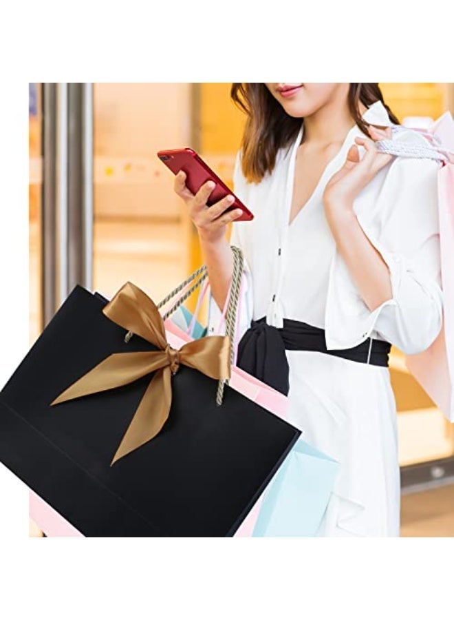 8Pcs Gift Bags, 28 x 20 x 10 cm Favor Bags, with Handles and Bow Ribbon, Waterproof Colorful Paper Gift Bags, for Baby Shower, Birthday, Wedding, Party, Festival, Holiday (8-Piece) - Image 5