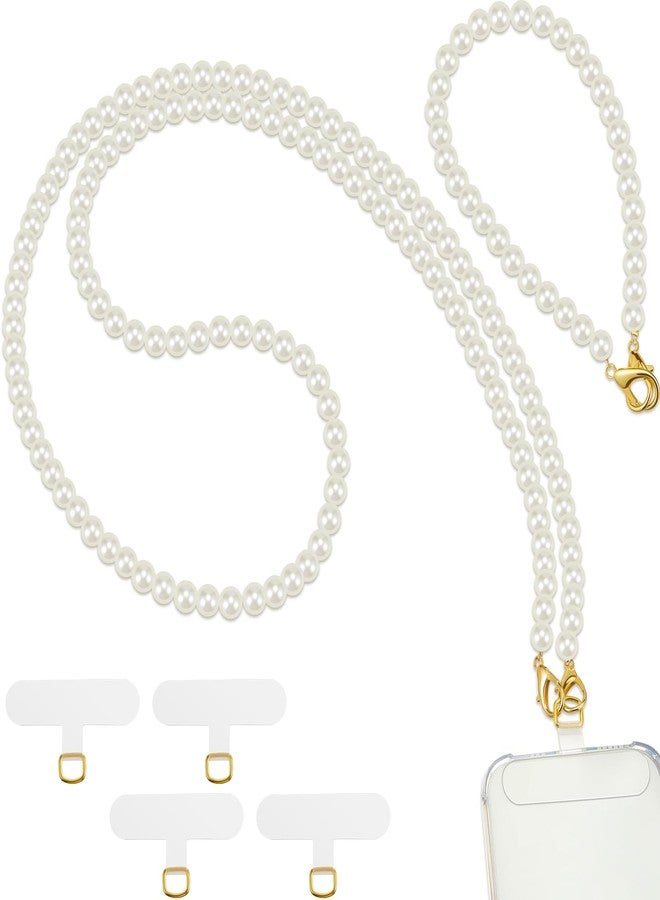 Ecation 2 Pcs Pearl Beaded Cell Phone Lanyard, Crossbody and Wrist Strap with Tether Tabs for Most Phones Case Bag Purse - Image 1