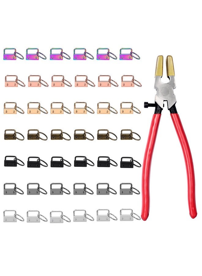 DAZUINIAO Key Fob Hardware 1 Inch Key Chain Making Kit 42 Pcs Keychain Hardware with 1pc Key Fob Pliers for Wristlet and Lanyard Keychain Making Supplies - Image 1