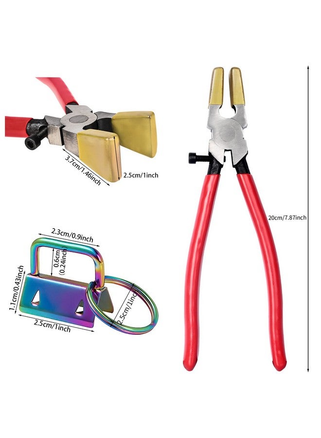 DAZUINIAO Key Fob Hardware 1 Inch Key Chain Making Kit 42 Pcs Keychain Hardware with 1pc Key Fob Pliers for Wristlet and Lanyard Keychain Making Supplies - Image 3