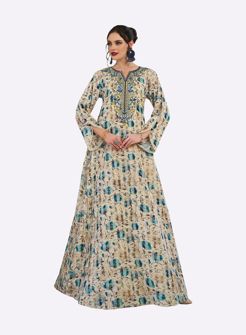 Sara Arabia Floral Embroidered Jalabiya - Image 1