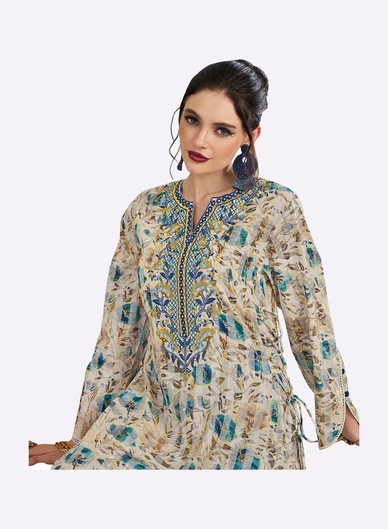 Sara Arabia Floral Embroidered Jalabiya - Image 4