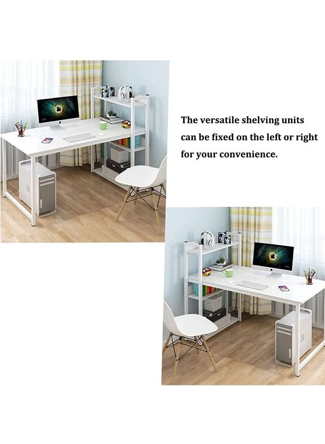 مكتب كمبيوتر مع أرفف تخزين، مكتب مكتب منزلي مع رف للكتب، مكتب زاوية لطاولة الكتابة للدراسة مقاس 120 سم، مكتب كمبيوتر محمول مع أرجل قوية للغاية - Image 4