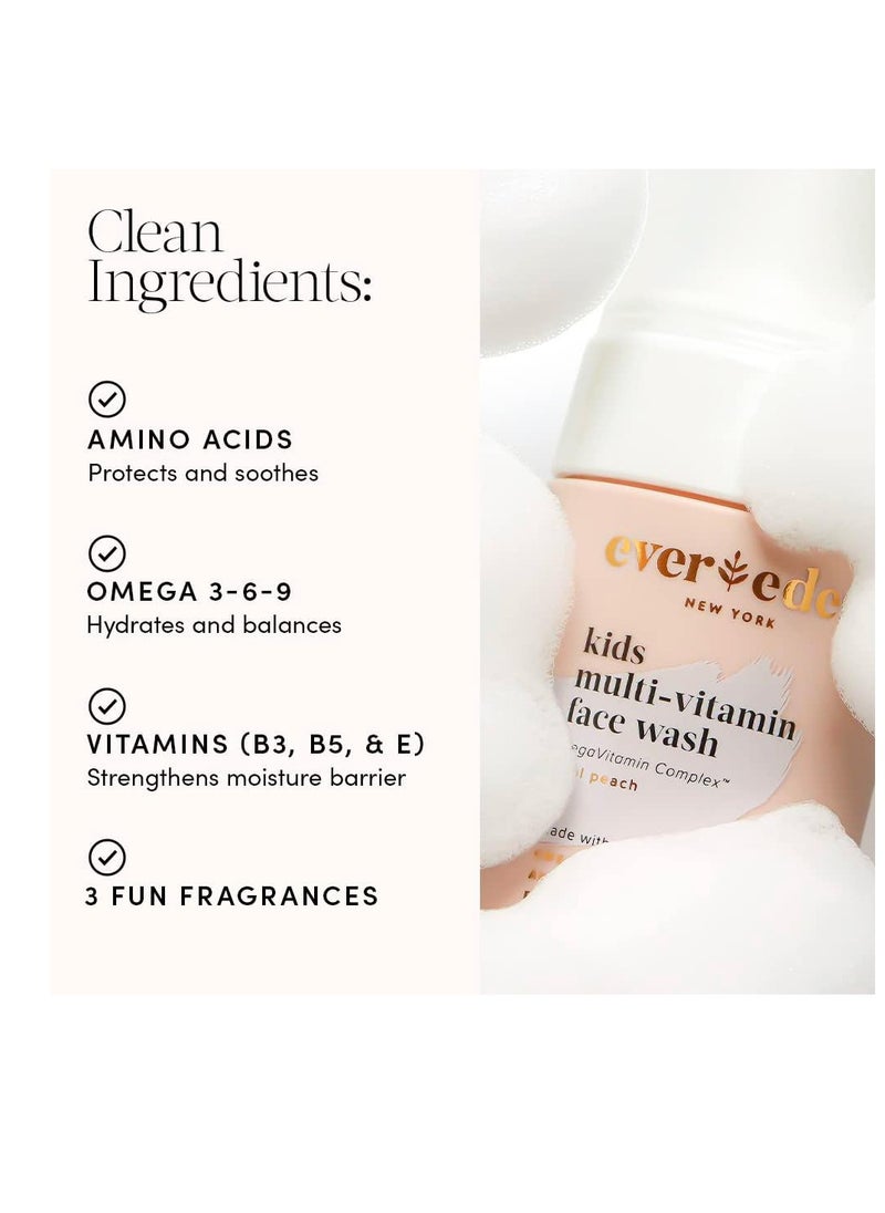 Evereden Evereden Kids Face Wash: Cool Peach, 3.4 fl oz. | Gentle Kids Skin Care | Non-toxic and Clean Ingredients | Multi-Vitamin Skin Care for Kids  - Image 2