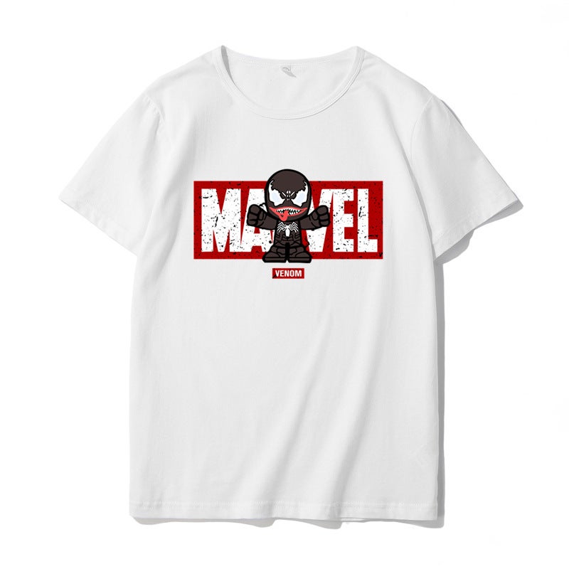 2020 Trendy Parent-Child Wear Marvel Children'S Clothing Iron Man Captain America Short Sleeve Western Style Baby Half Sleeve Bottoming Shirt - Image 5