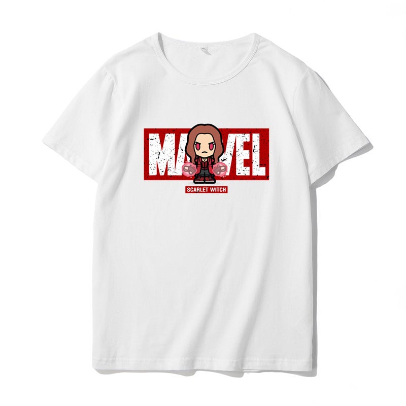 2020 Trendy Parent-Child Wear Marvel Children'S Clothing Iron Man Captain America Short Sleeve Western Style Baby Half Sleeve Bottoming Shirt - Image 1