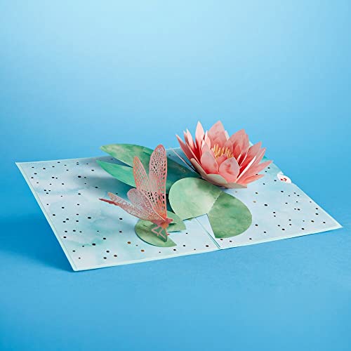 Lovepop Water Lily Dragonfly Pop-Up Card – Any Occasion Card – Handcrafted 3D Pop-Up Greeting Card for Her – Everyday Love Card, 5 x 7” - Image 5