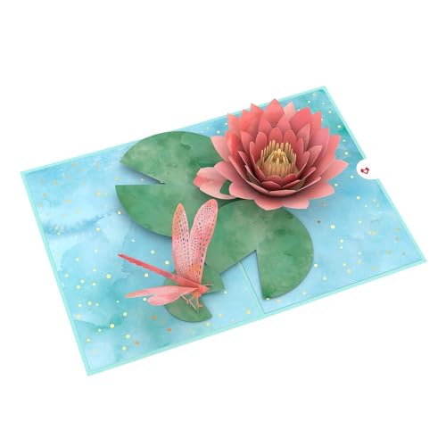 Lovepop Water Lily Dragonfly Pop-Up Card – Any Occasion Card – Handcrafted 3D Pop-Up Greeting Card for Her – Everyday Love Card, 5 x 7” - Image 4