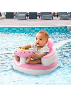 UKR UKR Inflatable Baby Swim Float Chair with Bottle Holder & Headrest – No Water Touch Design for Pool & Beach Fun | Comfortable & Safe Baby Swimming Accessories for Toddlers  - Image 3