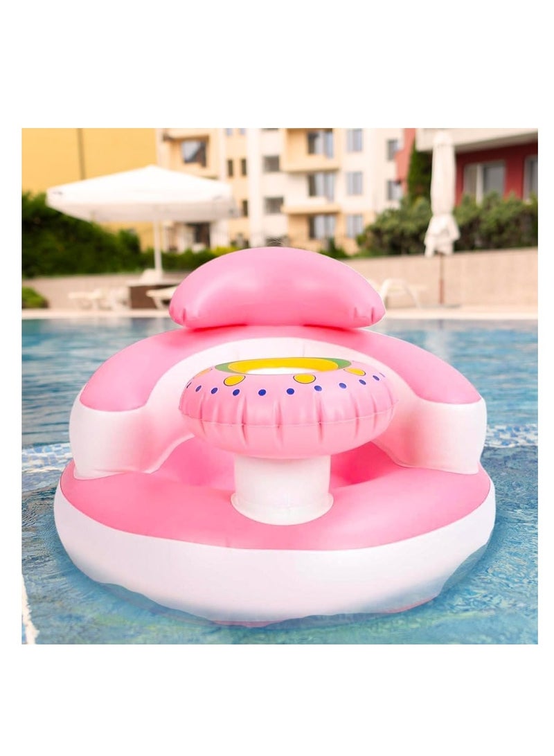 يو كيه آر كرسي السباحة العائم للأطفال القابل للنفخ من UKR مع حامل زجاجة ومسند للرأس - تصميم بدون لمس مائي لمتعة حمام السباحة والشاطئ | إكسسوارات سباحة مريحة وآمنة للأطفال الصغار - Image 4