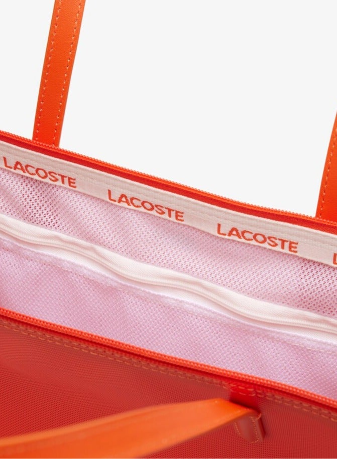 LACOSTE Lacoste Brown Leather Tote Bag 45x30x12cm - Camel Office Bag, Water-Resistant Base Next-Day Saudi Delivery  - Image 4