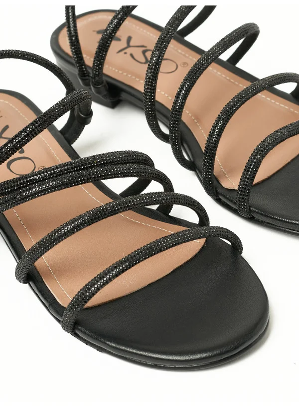 Y.so Y.SO Ladies Flat Sandals Black | Made In India